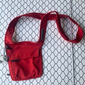Fossil red nylon crossbody bag